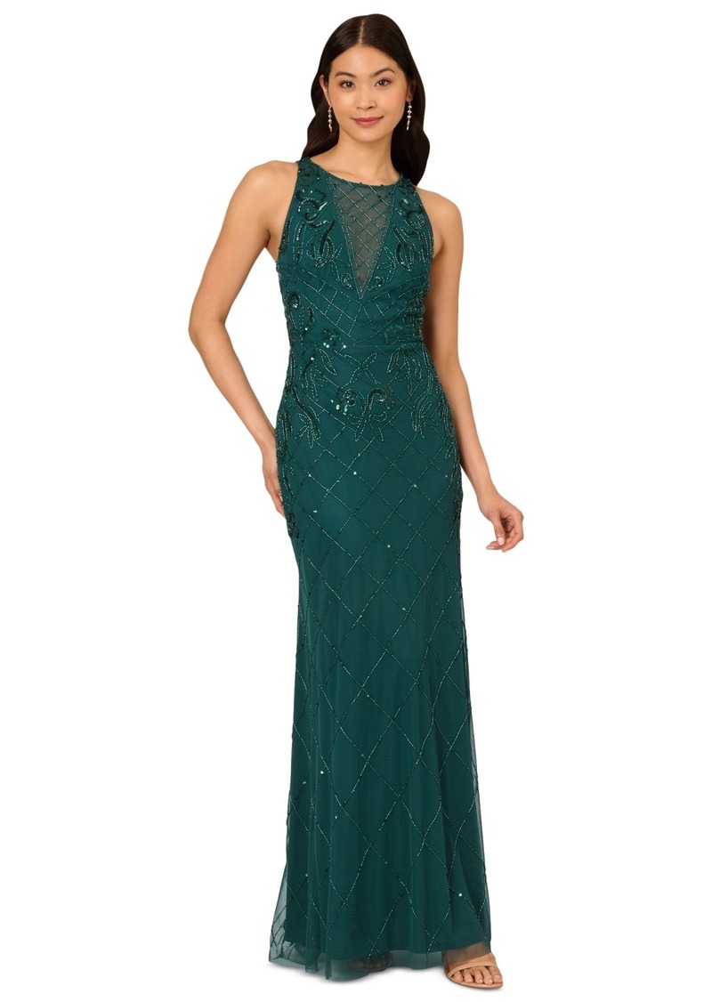 Adrianna Papell Women's Embellished Mermaid Gown - Green