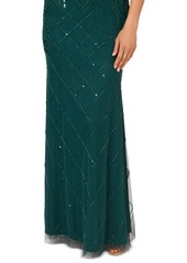 Adrianna Papell Women's Embellished Mermaid Gown - Green