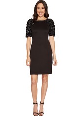 Adrianna Papell Women's Embellished Sleeve Short Cocktail Dress