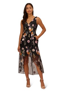 Adrianna Papell Women's Embroidered HIGH Low Dress