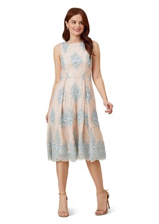 Adrianna Papell Women's Embroidered LACE FIT and Flare