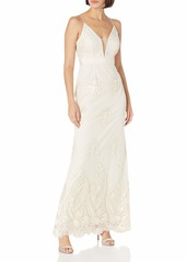 Adrianna Papell Women's Embroidered Tulle Dress