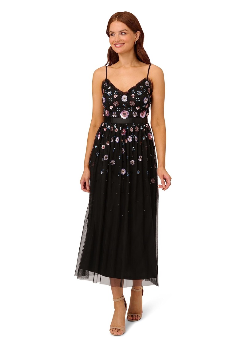 Adrianna Papell Women's Floral Beaded Dress
