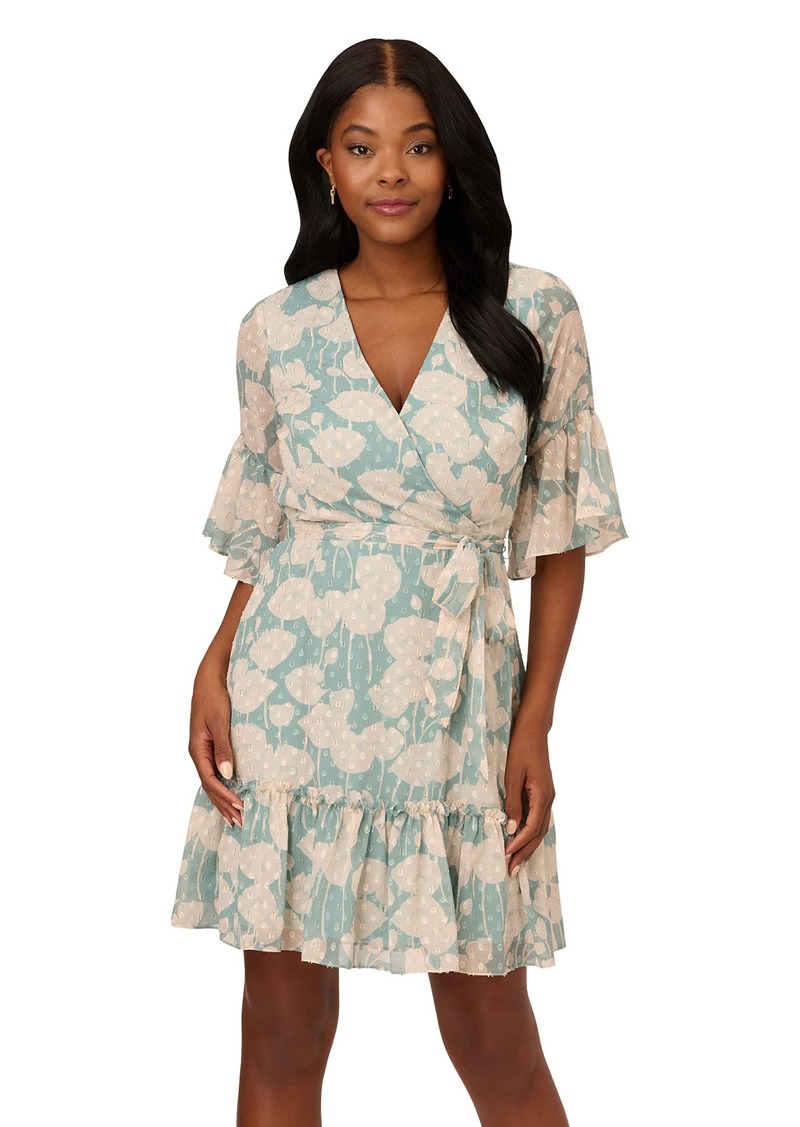 Adrianna Papell Women's Floral Chiffon Tiered Dress