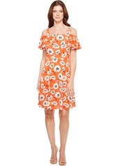 Adrianna Papell Women's Floral Cold Shoulder Dress  S
