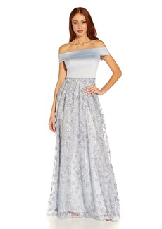 Adrianna Papell Women's Floral Embroidery Gown
