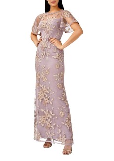 Adrianna Papell Women's Floral Embroidery Gown