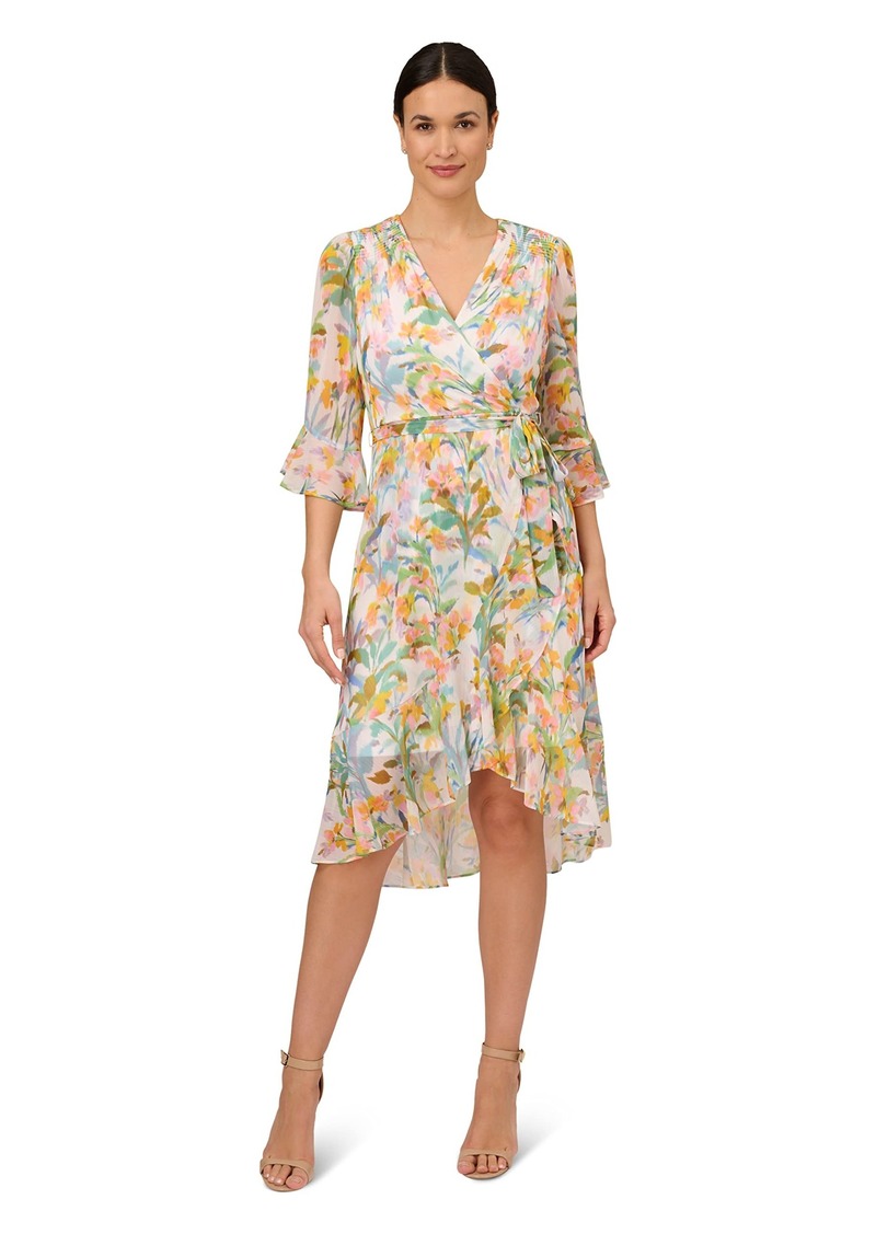 Adrianna Papell Women's Floral Faux WRAP Dress