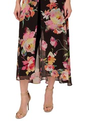 Adrianna Papell Women's Floral Flutter-Sleeve Jumpsuit - Black Multi