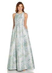 Adrianna Papell Women's Floral Jacquard Gown