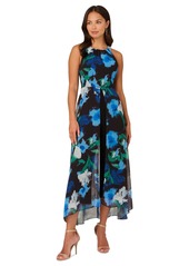 Adrianna Papell Women's Floral-Print Halter-Neck Jumpsuit - Black Multi