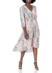 Adrianna Papell Women's Floral Printed Buttoned Dress