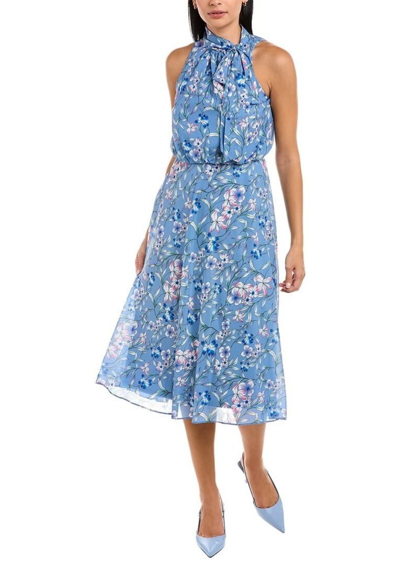 Adrianna Papell Women's Floral Printed TIE Neck Dress