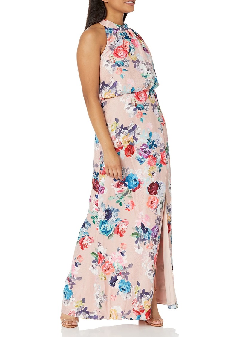 Adrianna Papell Women's Floral Satin Jacquard Gown