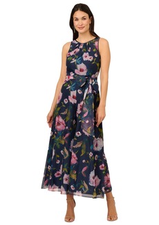 Adrianna Papell Women's Floral Skirt-Overlay Jumpsuit - Navy Multi