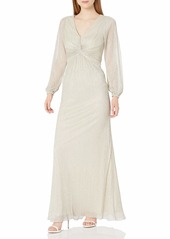 Adrianna Papell Women's Glitter Knit Draped Gown