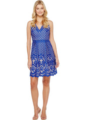 Adrianna Papell Women's Halter Neckline Giselle Lace Fit and Flare Dress