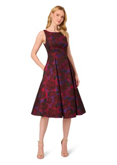 Adrianna Papell Women's Jacquard Tea Length Dress