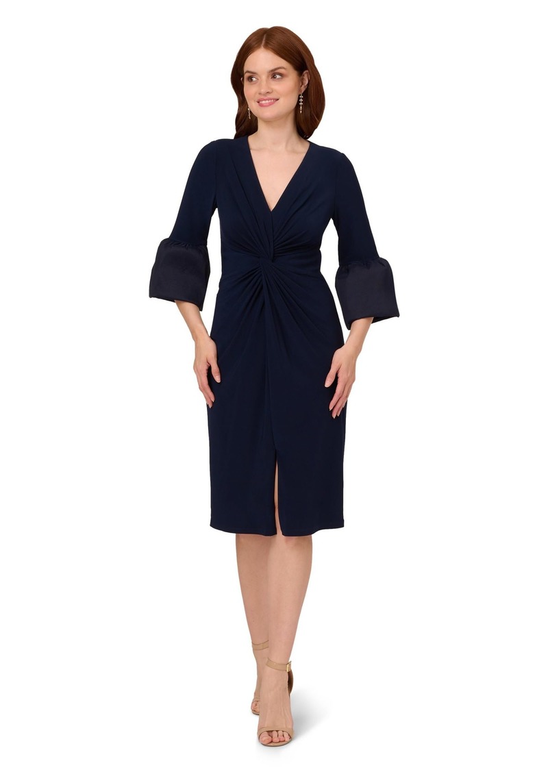 Adrianna Papell Women's Jersey and Taffeta MIDI Dress