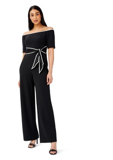 Adrianna Papell Women's Knit Crepe Tie Jumpsuit