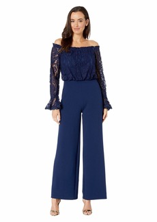 Adrianna Papell Women's LACE and Crepe Jumpsuit