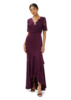 Adrianna Papell Women's LACE Satin Crepe Gown
