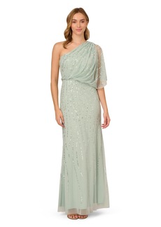 Adrianna Papell Women's Long Beaded Dresses ICY Sage