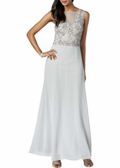 Adrianna Papell Women's Long Gown with Beaded Bodice