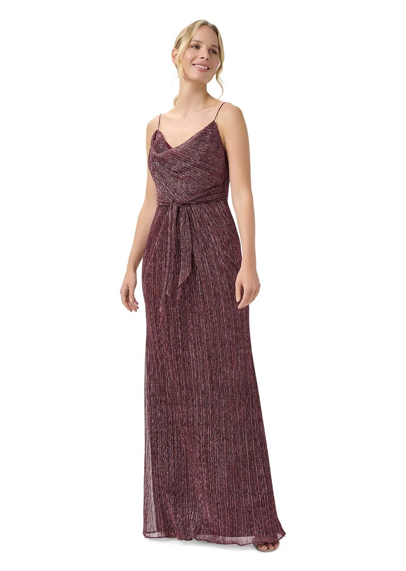 Adrianna Papell Women's Metallic Crinkle Gown