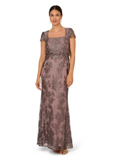 Adrianna Papell Women's Metallic Embroidered Gown