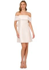 Adrianna Papell Women's Mikado Bow-Back Cocktail Dress - Ivory