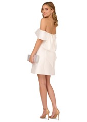 Adrianna Papell Women's Mikado Bow-Back Cocktail Dress - Ivory