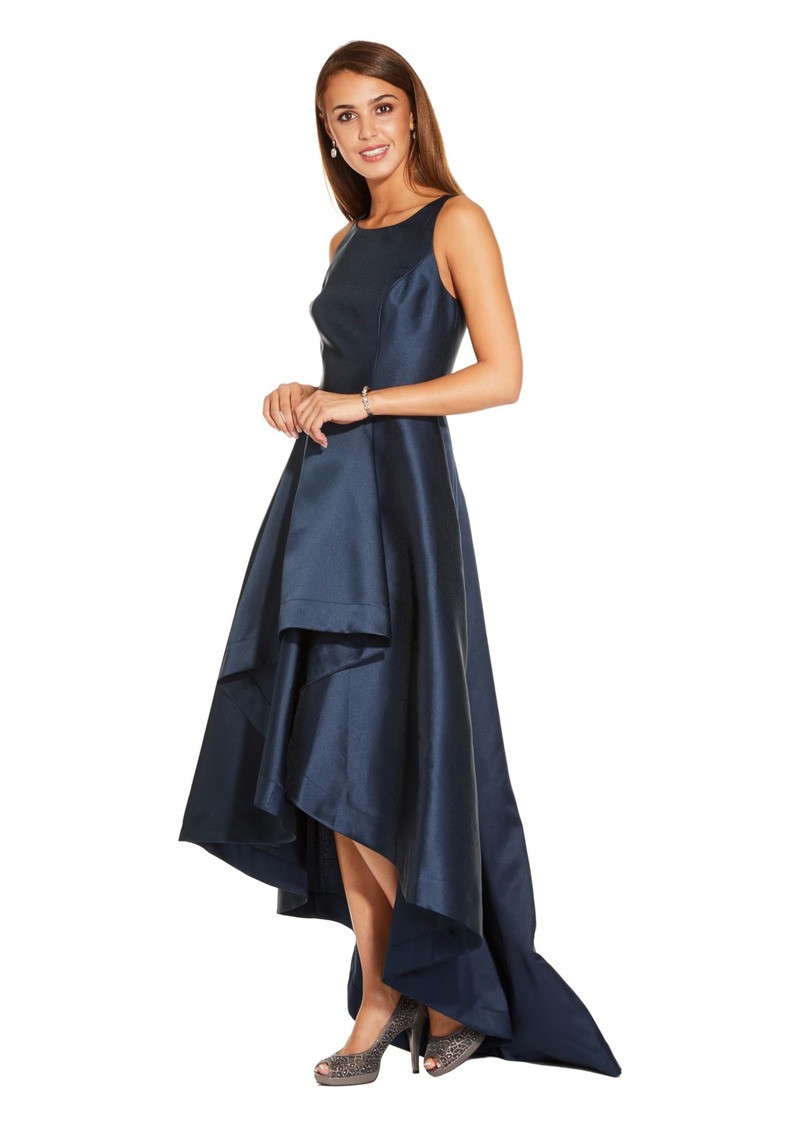 Adrianna Papell Women's Mikado HIGH Low Gown