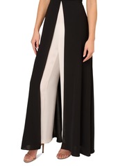 Adrianna Papell Women's Off-The-Shoulder Overlay Jumpsuit - Black/Ivory
