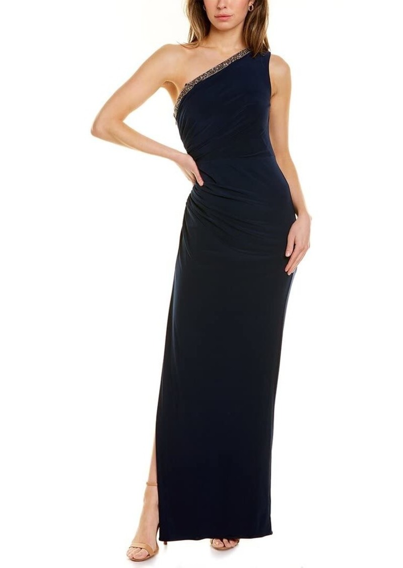 Adrianna Papell Women's ONE Shoulder Jersey Gown
