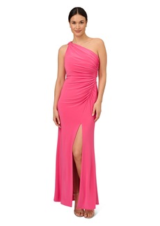 Adrianna Papell Women's ONE Shoulder Jersey Gown