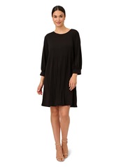 Adrianna Papell Women's Pleated Knit Crew Neck Dress