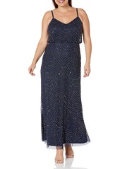 Adrianna Papell Women's Plus-Size Long Blouson Beaded Dress  20W