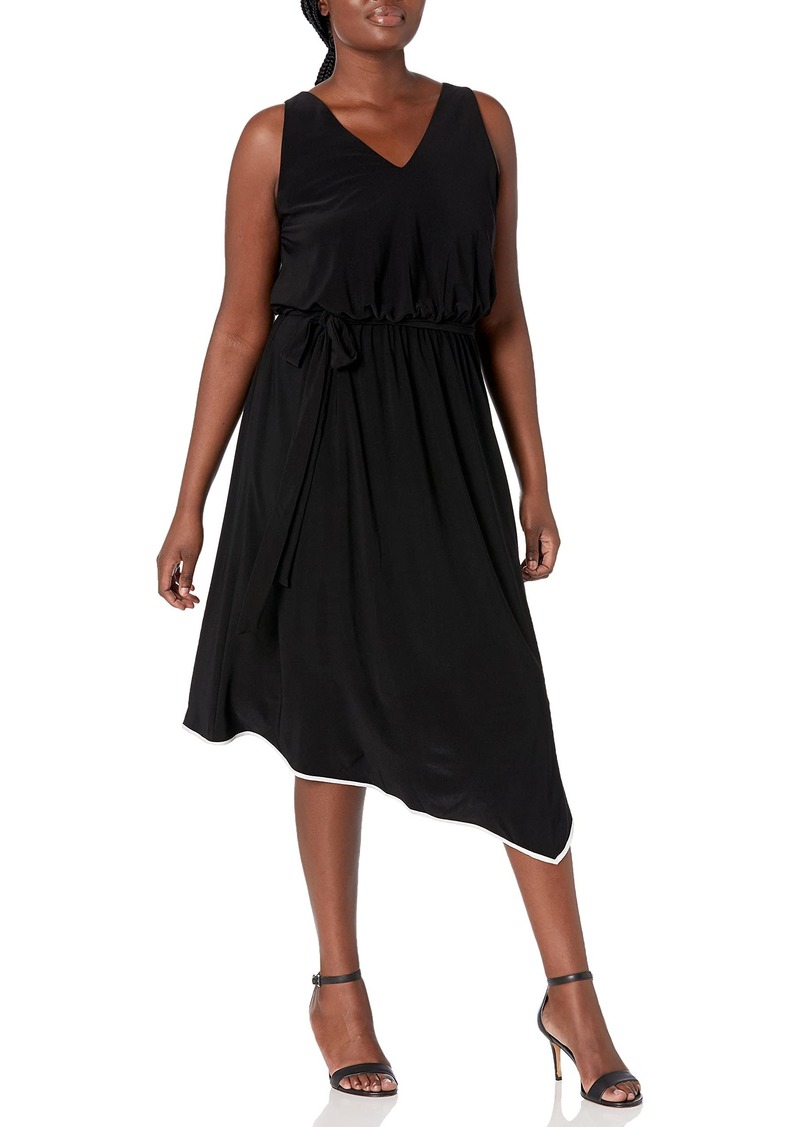 Adrianna Papell Women's Plus Size Matte Jersey Hanky Hem Dress  24W