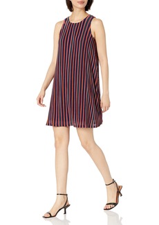 Adrianna Papell Women's Pleated Stripe A-LINE Dress