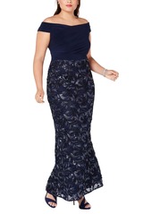 Adrianna Papell Women's Plus Size Soutache Long Dress  18 W