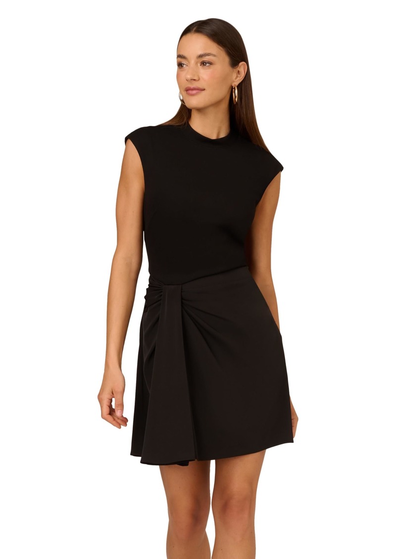 Adrianna Papell Women's Ponte Combo Short Dress