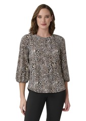 Adrianna Papell Women's Printed 3/4 Length Sleeve Top  S
