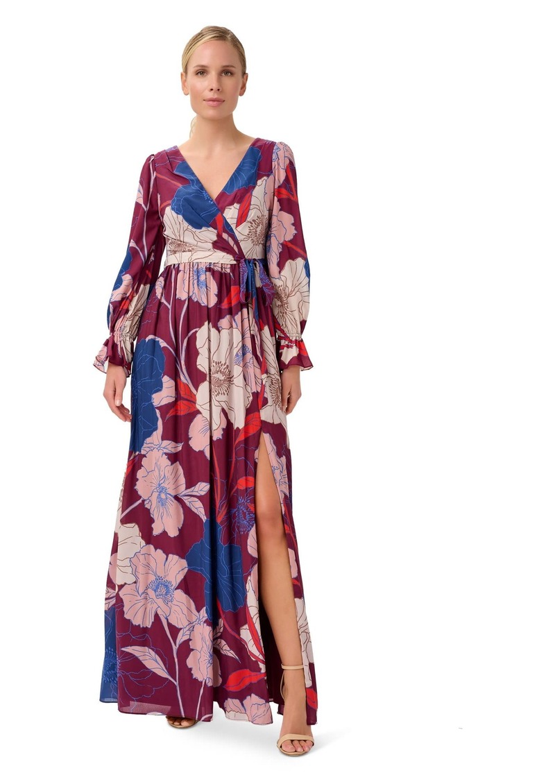 Adrianna Papell Women's Printed Chiffon Gown
