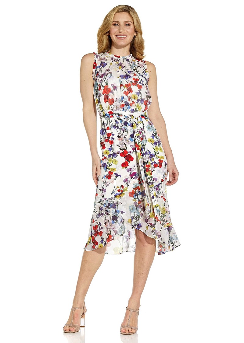 Adrianna Papell Women's Printed Floral Draped Dress