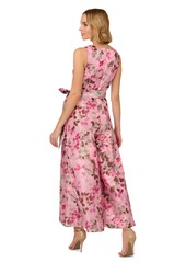 Adrianna Papell Women's Printed Tie-Waist Jumpsuit - Pink Multi