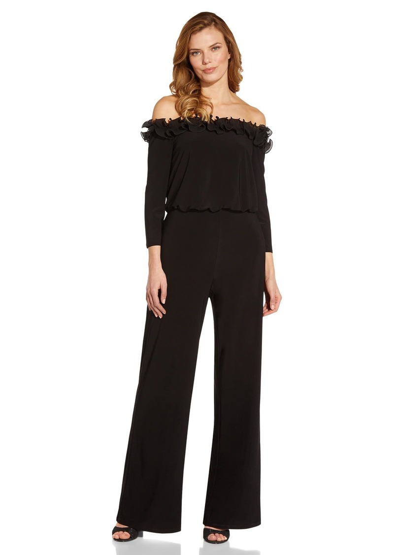 Adrianna Papell Women's Ruffled Blouson Jumpsuit