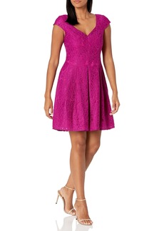 Adrianna Papell Women's Seamed Juliet Lace Fit and Flare