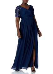Adrianna Papell Women's Seqin and Tulle Stretch Gown