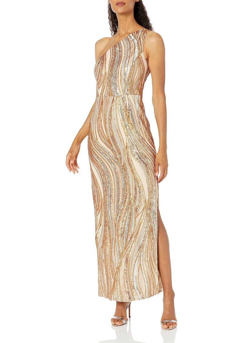 Adrianna Papell Women's Sequin ONE Shoulder Gown